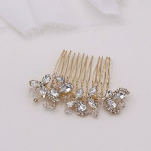 Gold crystal sparkly rhinestone Bridal like Bhldn Anthropology comb hair pin NEW